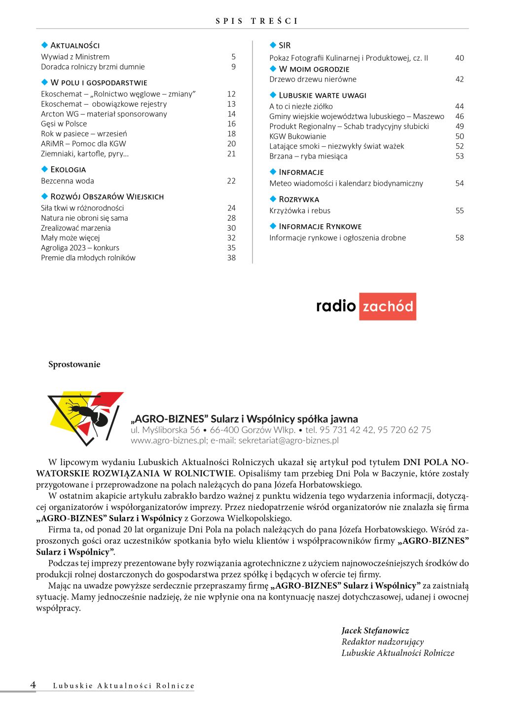 spis treści